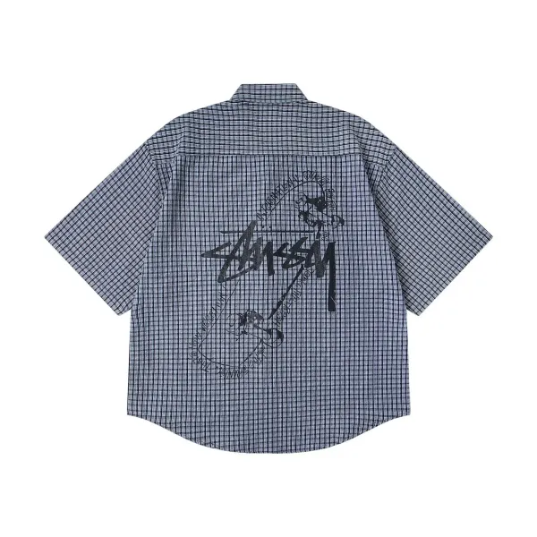 Stussy Oversized Checkered Shirt Blue / Gray - 1