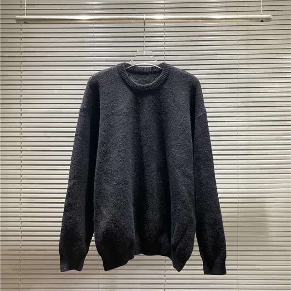 Design Oversized Crewneck Knit Sweater in Charcoal Gray - 1