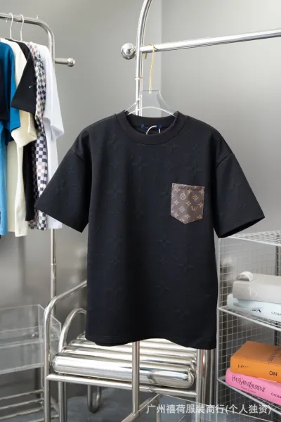 Louis Vuitton Monogram Embossed Pocket T-Shirt Black - 1