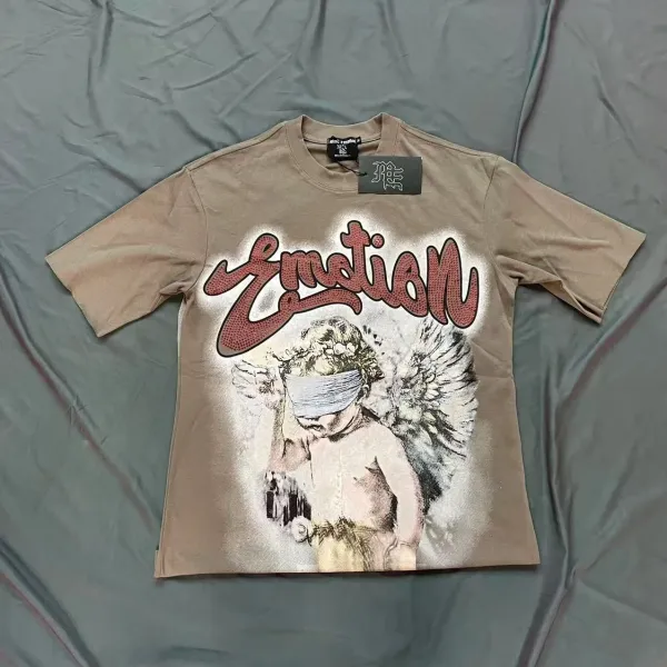 Design Mishka x Emotion Graphic Print Beige T-Shirt T-Shirts - 1
