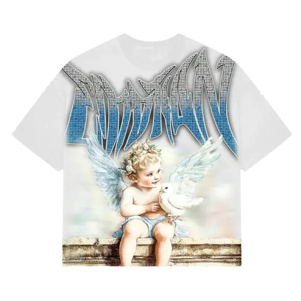 Design Angel Dove Graphic T-Shirt White - 1