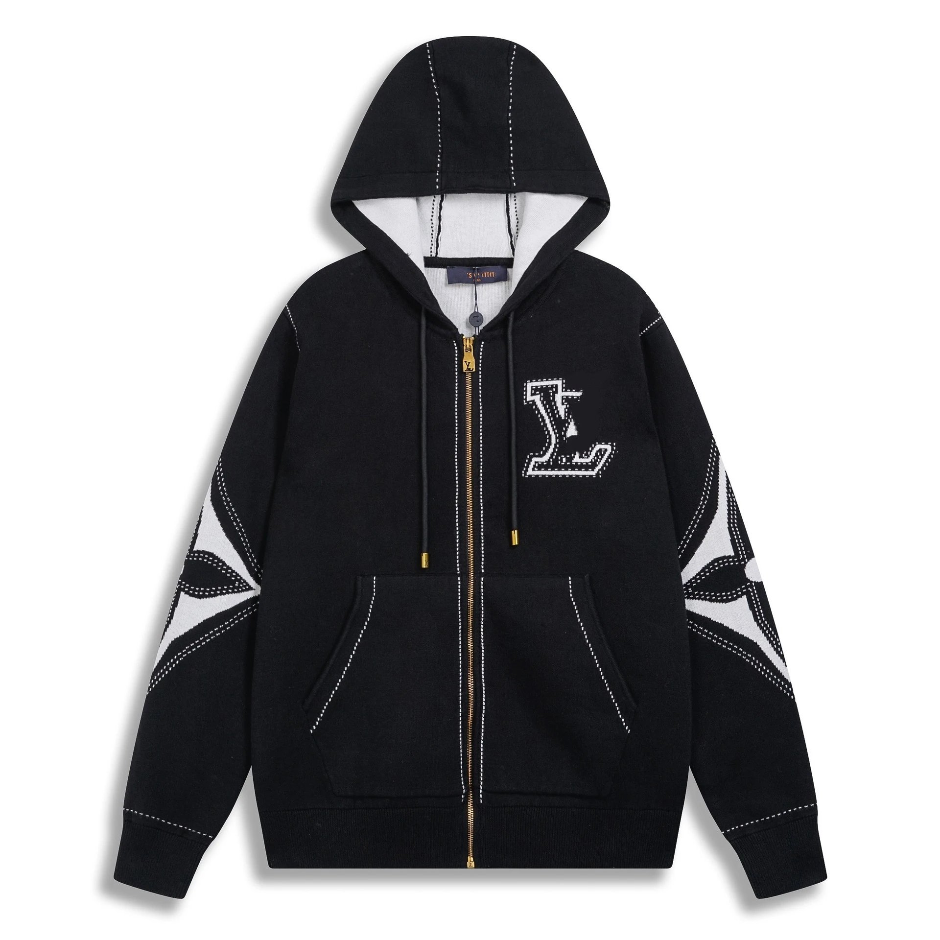 A2 black (clover zipper hooded jacket)