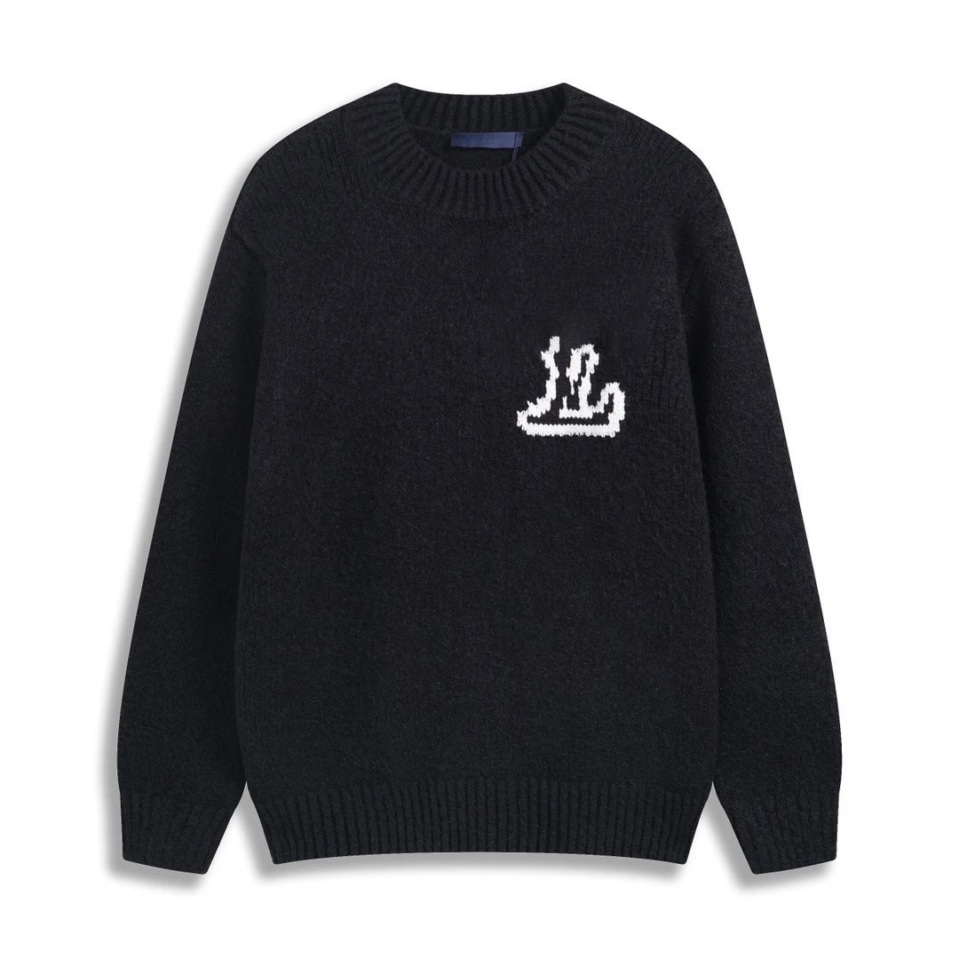 A6 Black (Wool Blended Round Neck Sweater)