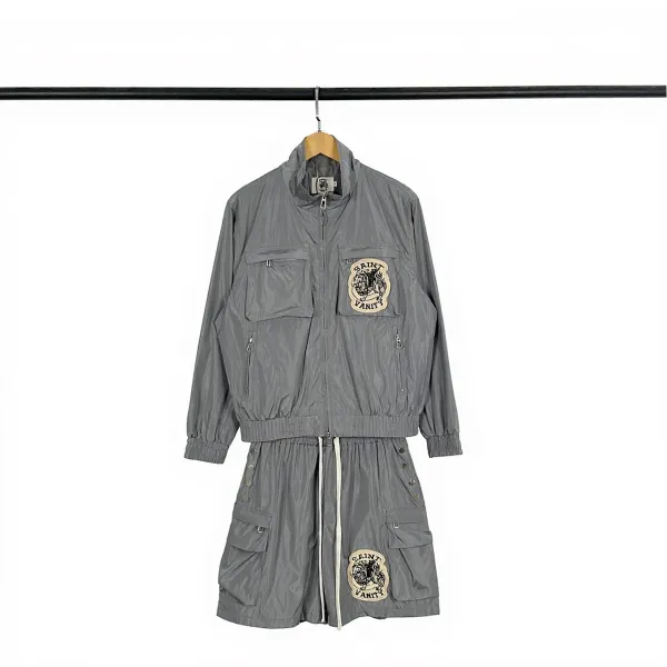 Design Saint Vanity Windbreaker and Shorts Set Gray Sets - 1