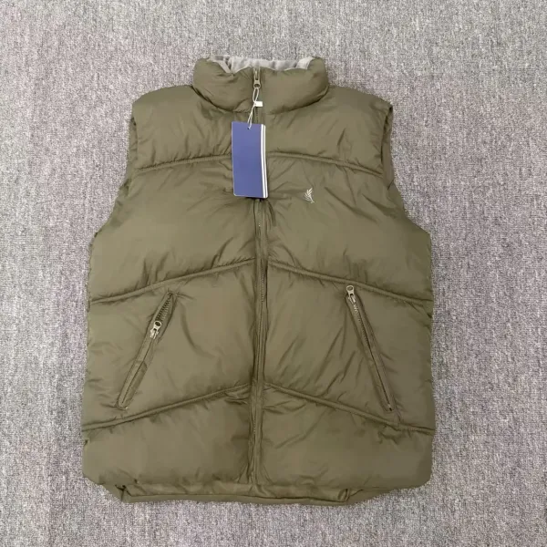 Design Unidentified Brand Puffer Vest Olive Green Vest Outerwear.vest - 7