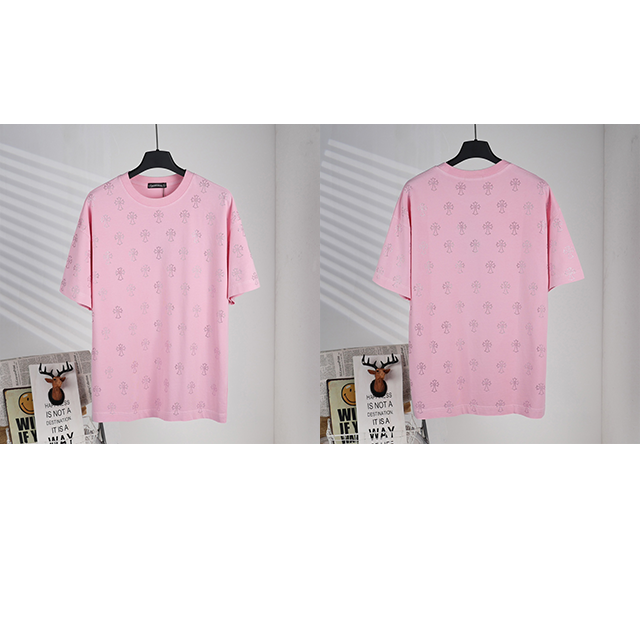 Chrome Hearts T-shirt All Over Cross Print Pink