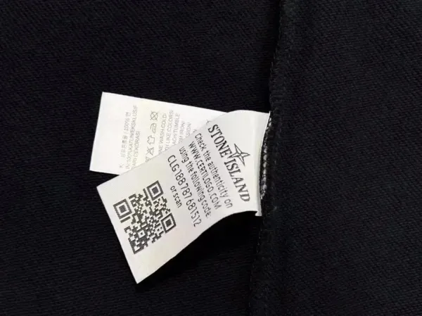 Stone Island Logo Embroidered Black Crewneck Sweatshirt - 6