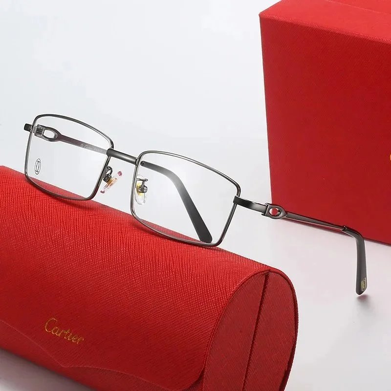 Cartier Santos de Cartier Rimless Sunglasses Gold Frame Black Lenses - 11