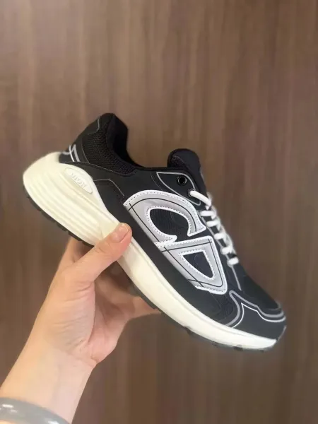 Dior B23 Low Black White Sneakers - 1