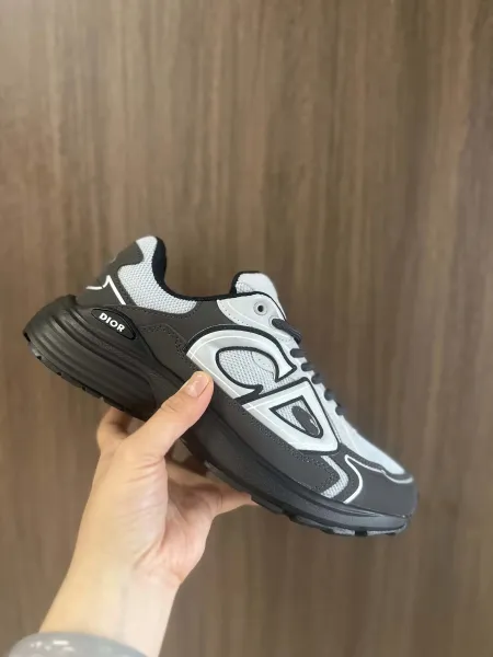 Dior B23 Low Gray Black Sneakers - 1