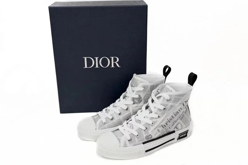 Dior B23 Oblique Print Black and White Sneakers - 3