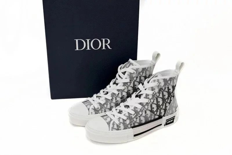Dior B23 Oblique Print Black and White Sneakers - 11