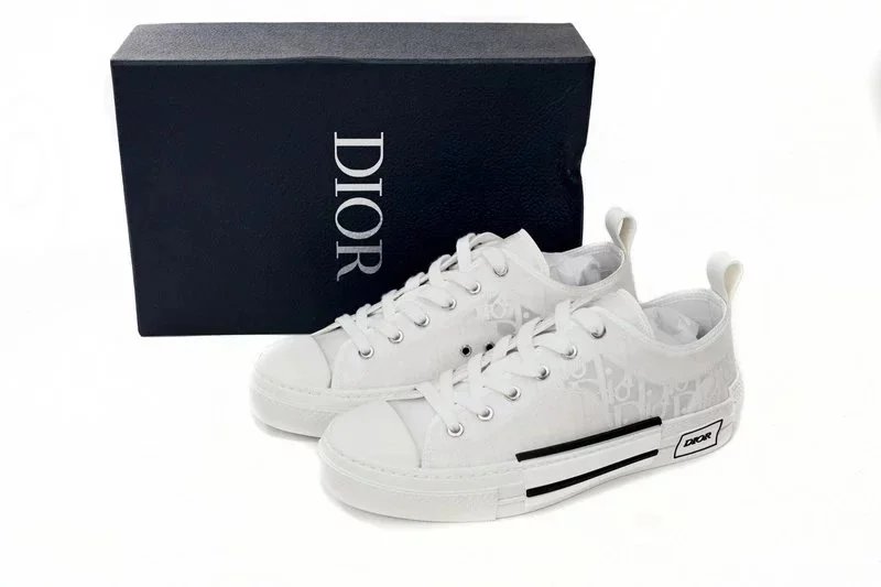 Dior B23 Oblique Print Black and White Sneakers - 4