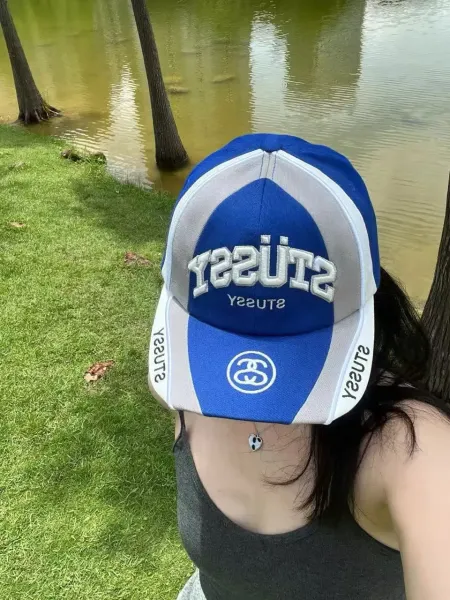 Stüssy Bold Logo Blue and Gray Baseball Cap - 4