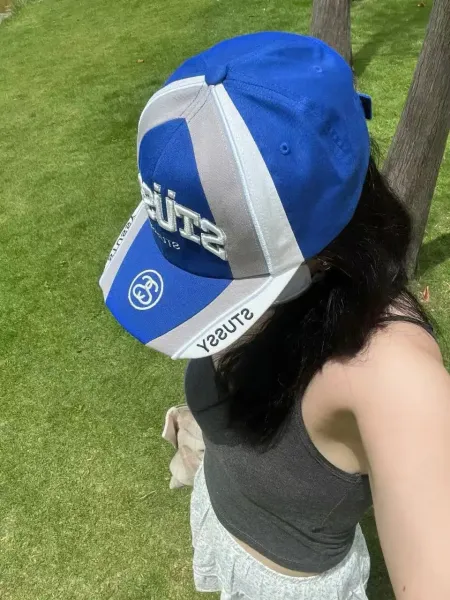 Stüssy Bold Logo Blue and Gray Baseball Cap - 12