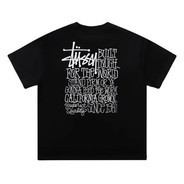 Stussy Built Tough California Grown Black T-Shirt - 1