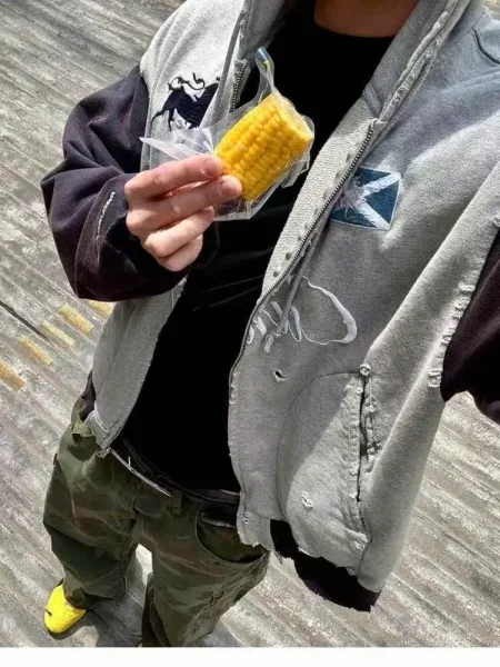 Cuntier x Unknown Collaborative Distressed Hoodie Gray/Black - 6