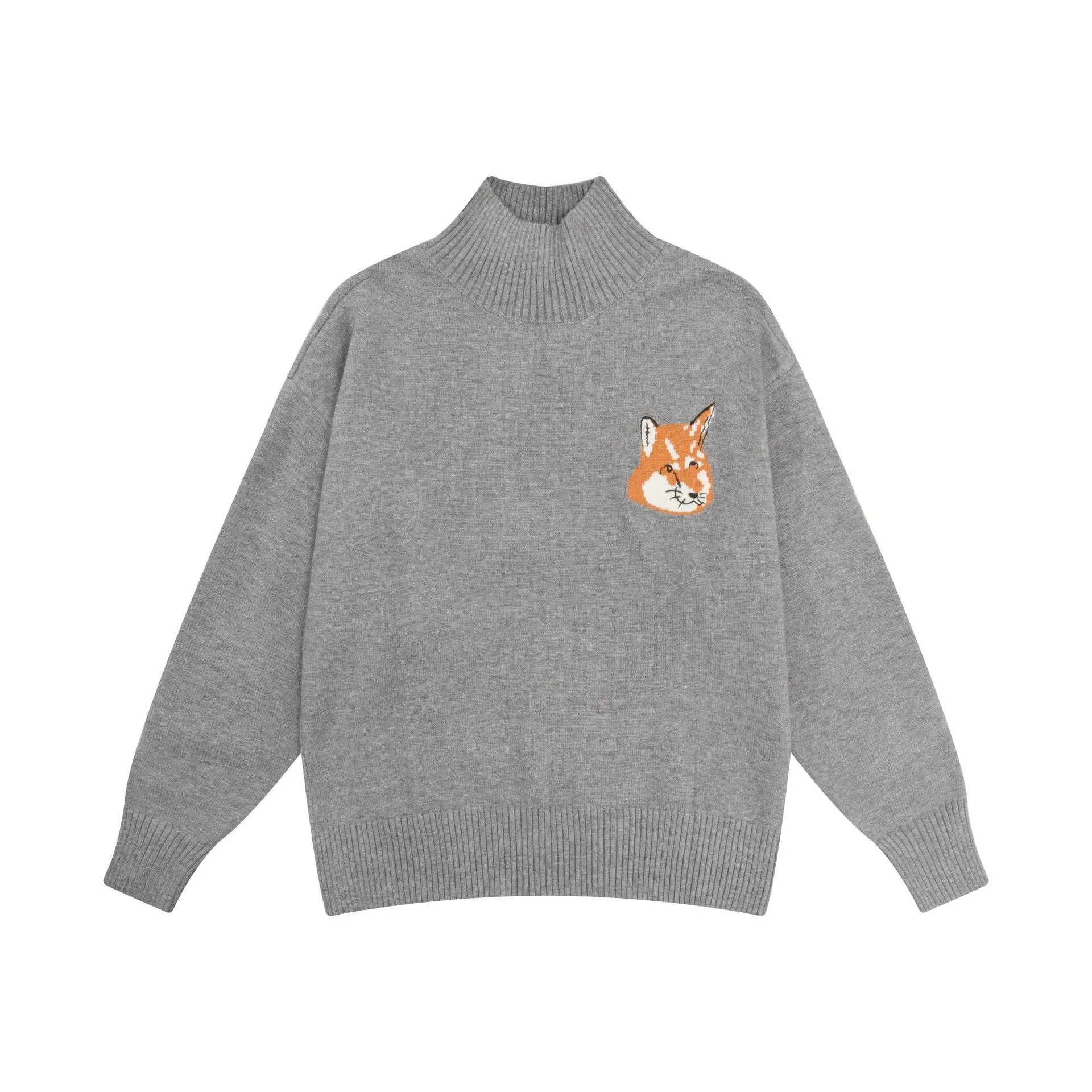 Maison Kitsuné Fox Embroidered Cream Sweater - 17