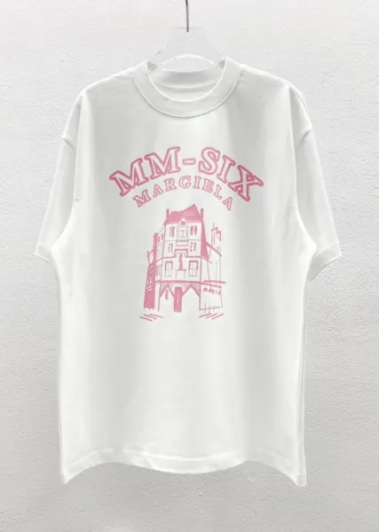 MM6 Maison Margiela MM-SIX Graphic Print White T-Shirt - 1