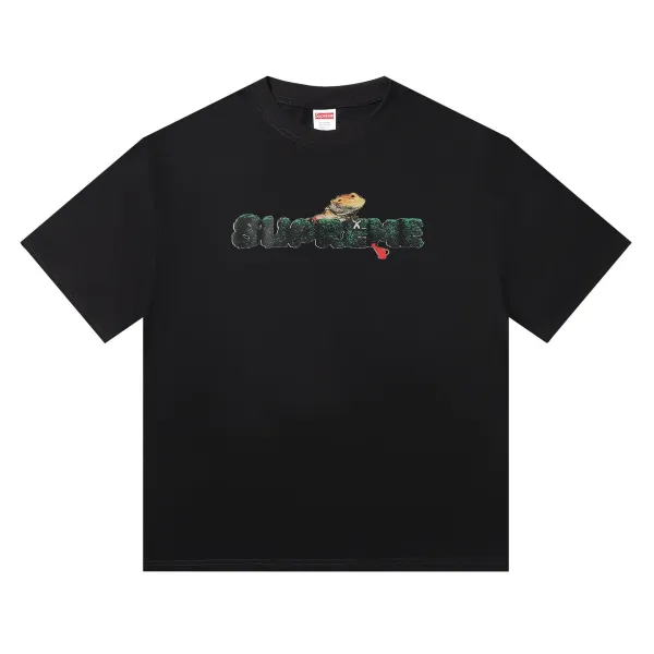 Supreme Lizard Logo Black T-Shirt - 1