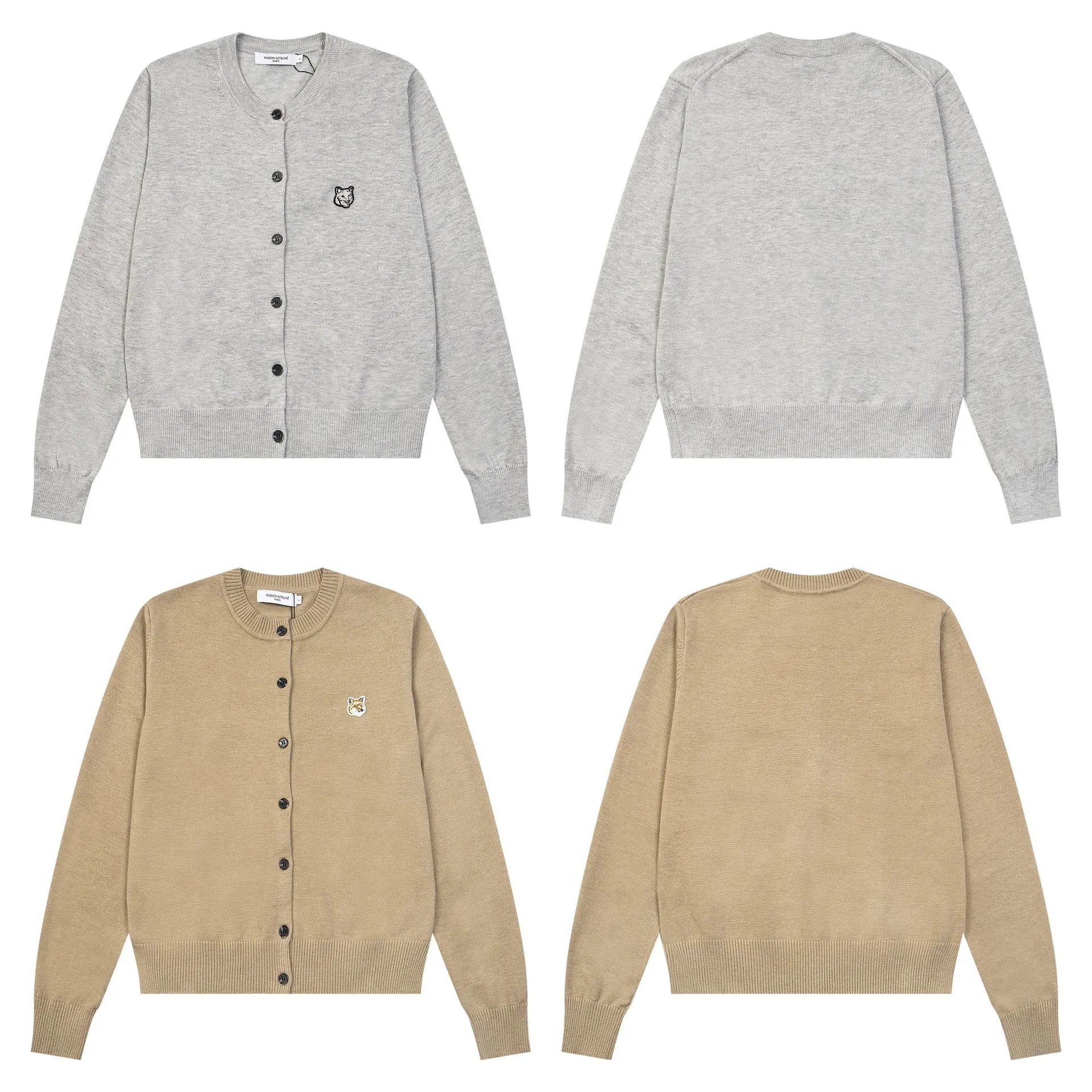 Maison Kitsuné Fox Embroidered Cream Sweater - 8