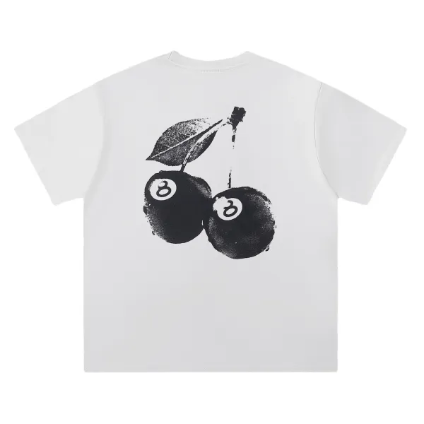 Design Cherry Eight Ball T-Shirt White - 1