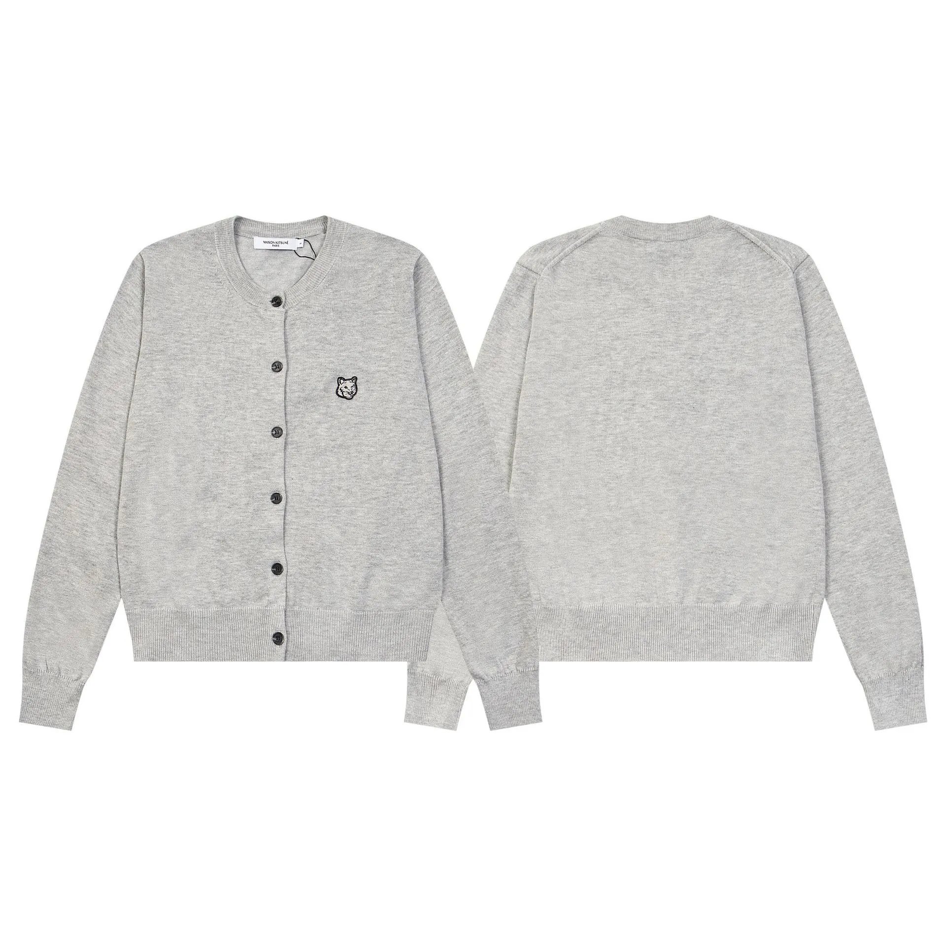 Maison Kitsuné Fox Embroidered Cream Sweater - 14