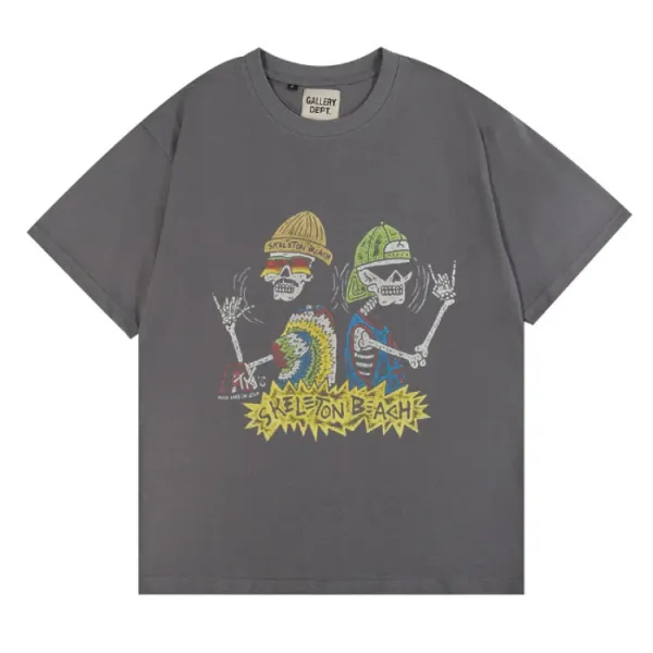 Gallery Dept Skeleton Beach Graphic T-Shirt Gray - 1