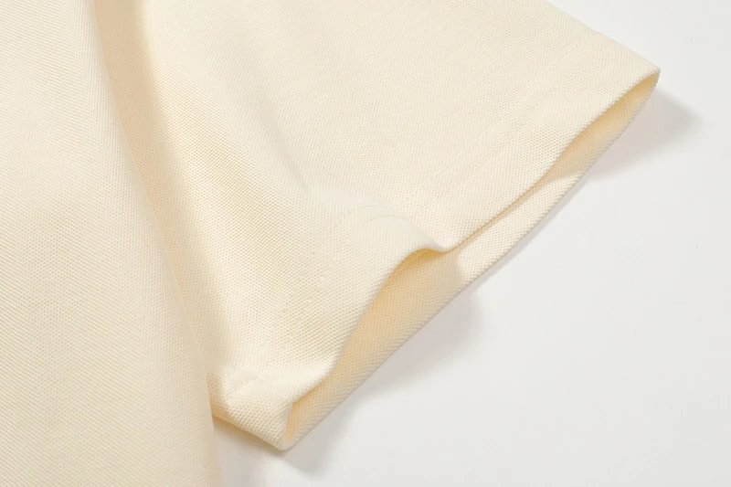 Design Polo Shirt Beige Oversized Short-Sleeve Polo Tops Polo - 6