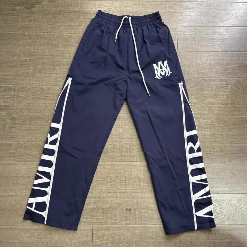 Amiri Logo Stripe Black Navy Beige Burgundy Track Pants