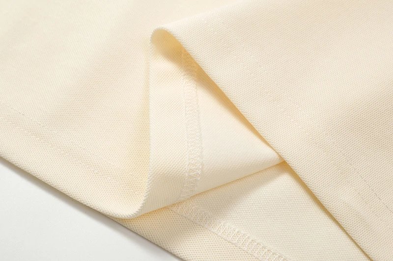 Design Polo Shirt Beige Oversized Short-Sleeve Polo Tops Polo - 8