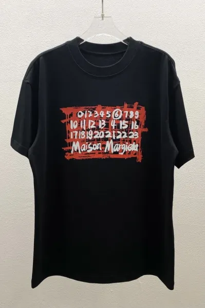Maison Margiela Number Print Black T-Shirt - 1