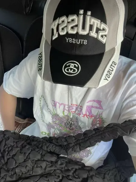 Stüssy Bold Logo Blue and Gray Baseball Cap - 5