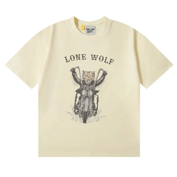 Gallery Dept Lone Wolf Graphic T-Shirt Beige - 1