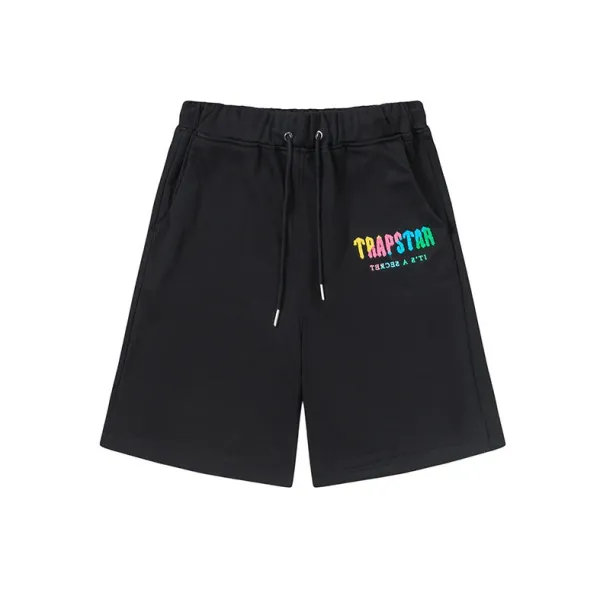 Trapstar Rainbow Logo Black Sweatshorts - 1
