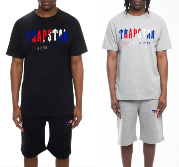 Trapstar Logo Embroidered Gray Sweat Shorts - 4