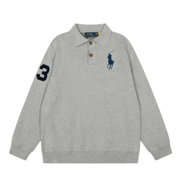 Ralph Lauren Polo Big Pony Knit Polo Gray - 1