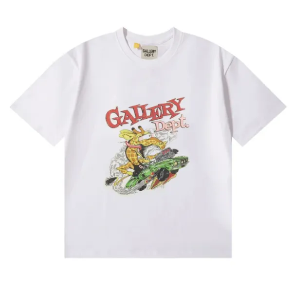 Gallery Dept Giraffe Racing Graphic T-Shirt White - 1
