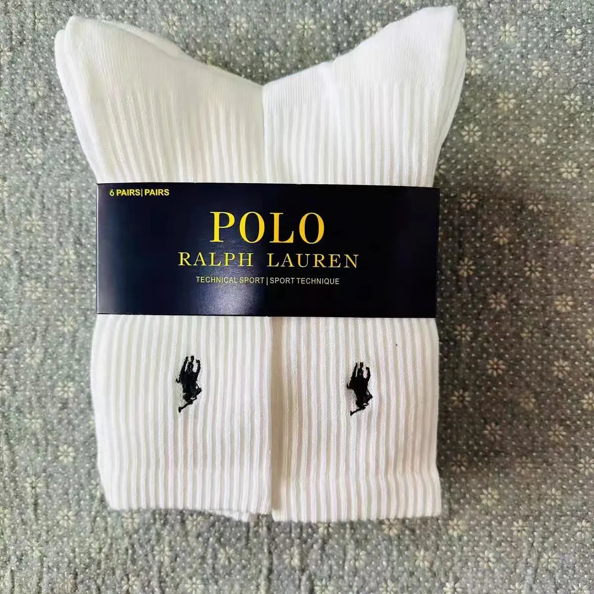 Polo Ralph Lauren Technical Sport White Ribbed Socks - 1