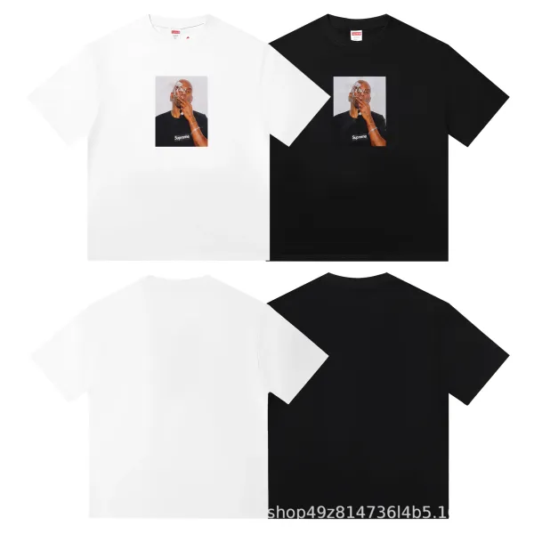 Supreme Smoker Portrait T-Shirt Black and White - 1
