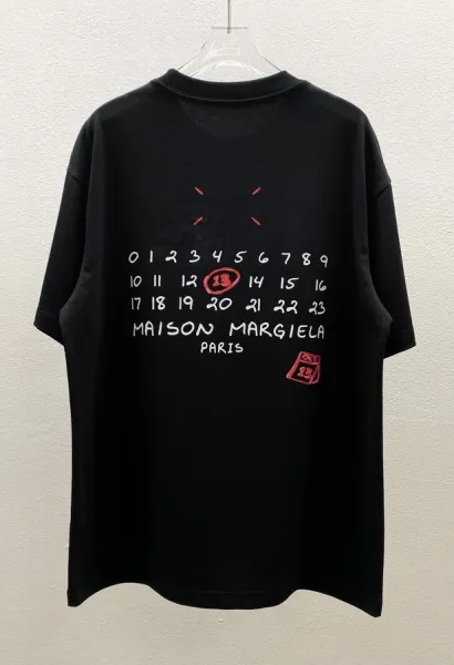 Maison Margiela Calendar Print Black T-Shirt - 1