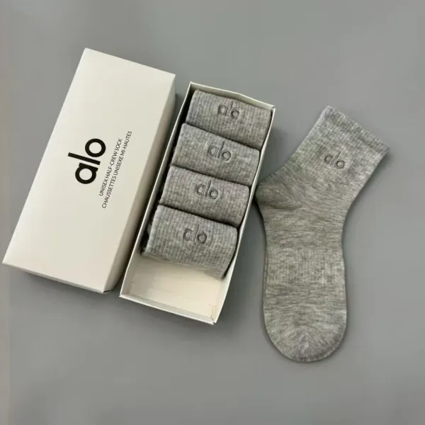 Alo Yoga Unisex Half-Crew Socks Gray Socks - 1