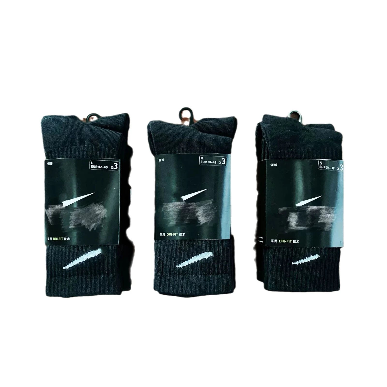 Nike Everyday Cushioned Crew White And Black Sport Socks