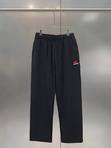 Balenciaga Logo-Embroidered Black Sweatpants - 1