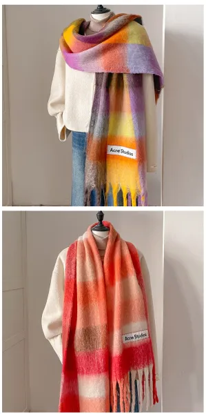 Acne Studios Checkered Gradient Scarf Multicolor Scarf Scarves - 10