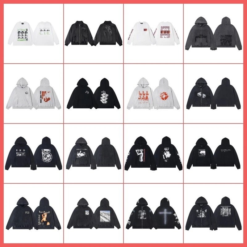 Applique Vintage Print Hoodie