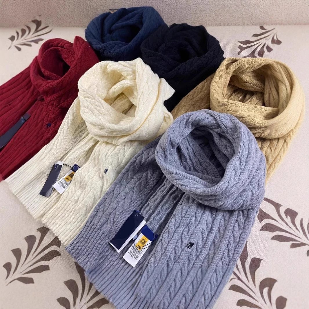 Polo Ralph Lauren Red Cable Knit Scarf