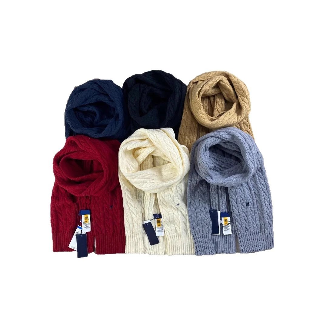 Polo Ralph Lauren Red Cable Knit Scarf
