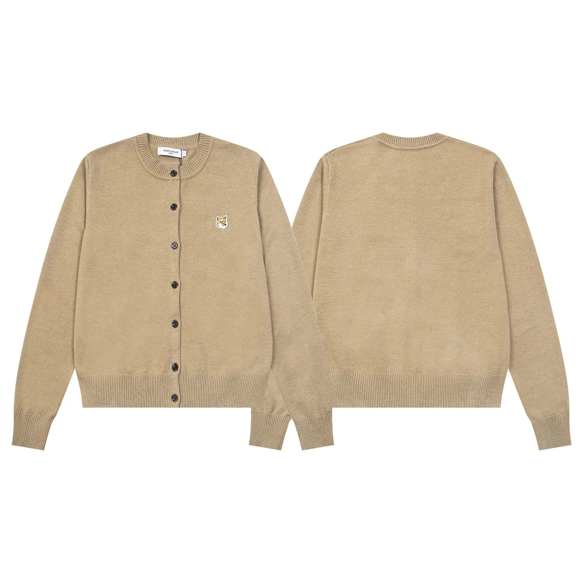 Maison Kitsuné Fox Embroidered Cream Sweater - 9