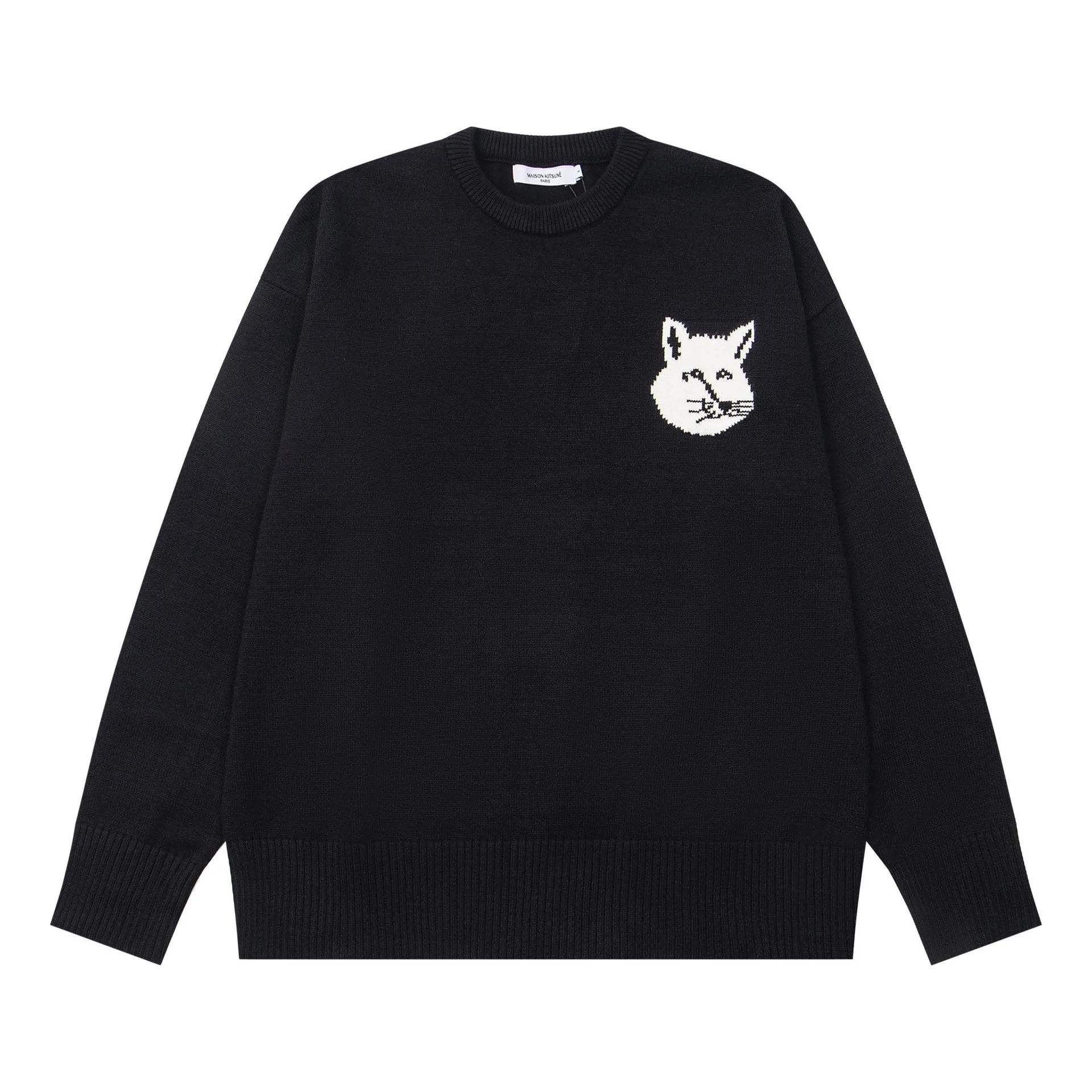 Maison Kitsuné Fox Embroidered Cream Sweater - 18